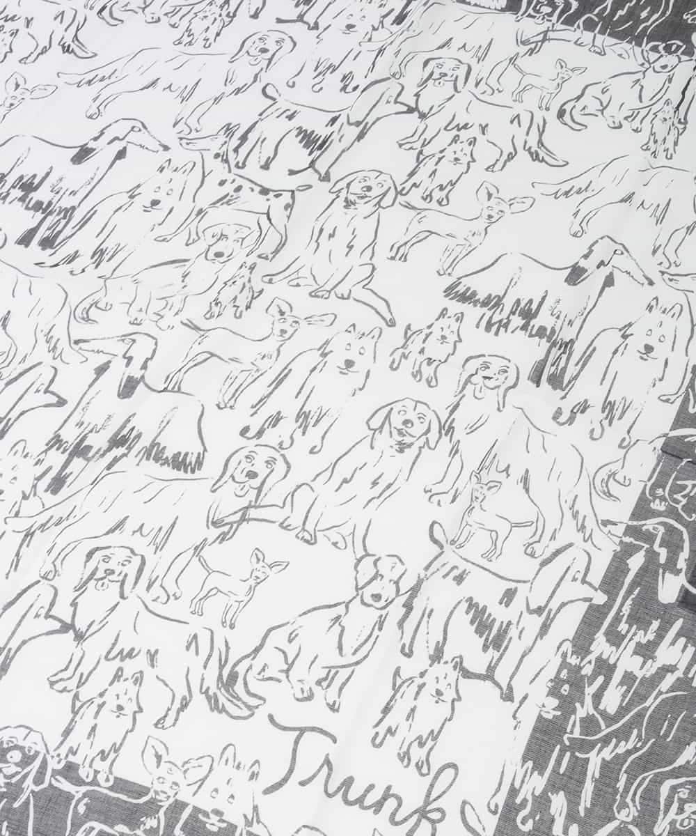 RG3FD01160 TRUNK HIROKO KOSHINO(ヒロココシノ) DOGプリントスカーフ /洗える ホワイト