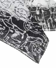 RG3FD01160 TRUNK HIROKO KOSHINO(ヒロココシノ) DOGプリントスカーフ /洗える ホワイト