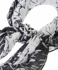 RG3FD01160 TRUNK HIROKO KOSHINO(ヒロココシノ) DOGプリントスカーフ /洗える ホワイト