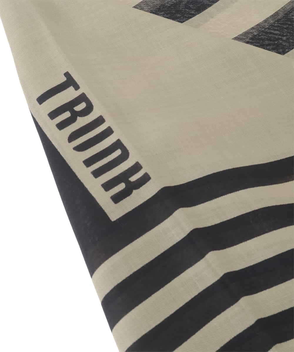 RG3FD02160 TRUNK HIROKO KOSHINO(ヒロココシノ) スクエアボーダースカーフ /洗える ベージュ