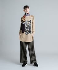 RG3FP02180 TRUNK HIROKO KOSHINO(ヒロココシノ) ボーダーパターンストール ピンク