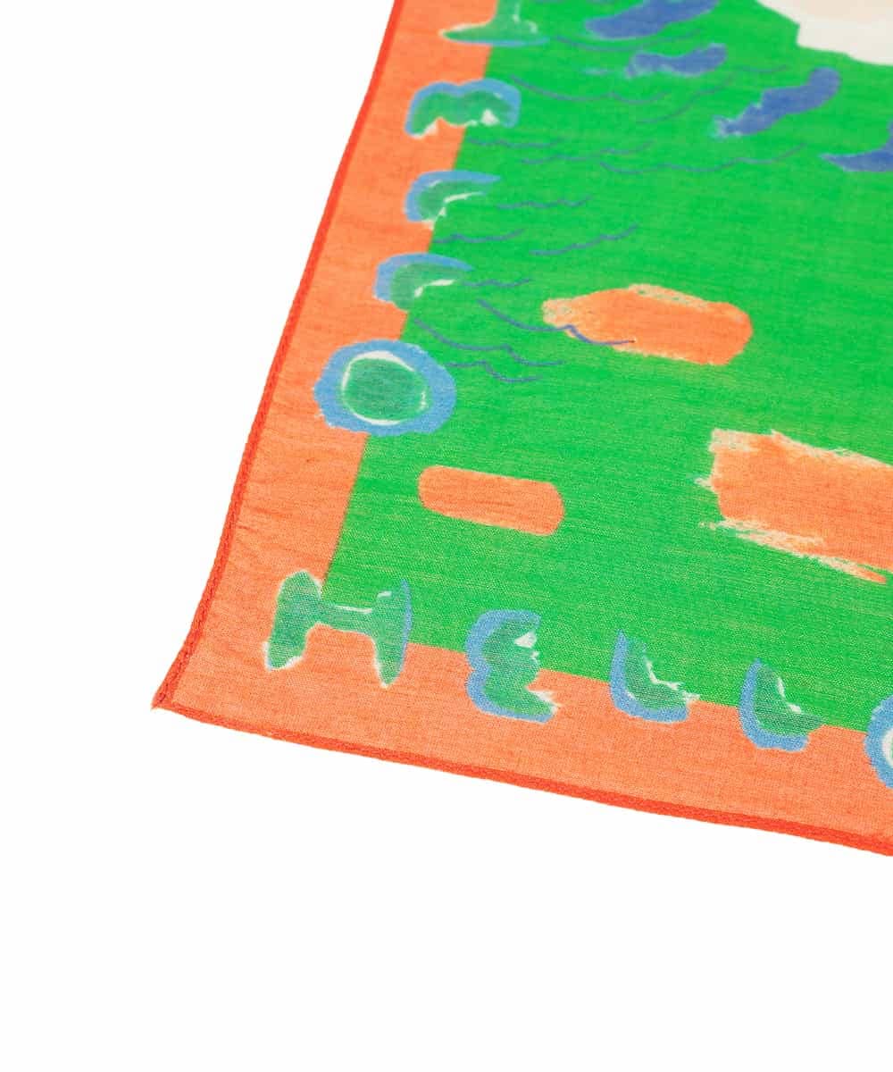 RG3GE01130 TRUNK HIROKO KOSHINO(ヒロココシノ) BEACHプリントスカーフ グリーン