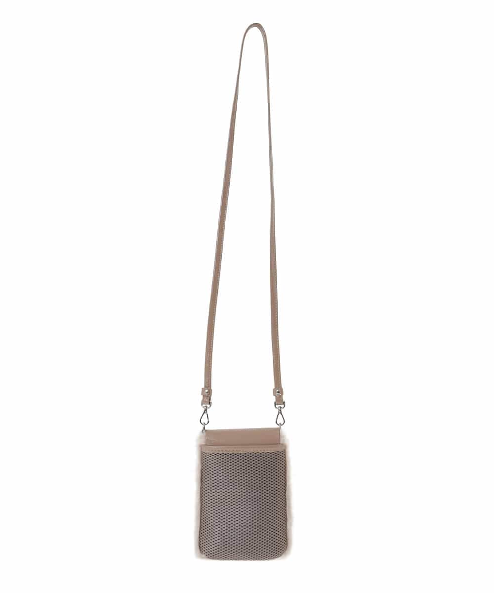 RG5AH01210 TRUNK HIROKO KOSHINO(ヒロココシノ) ファーモバイルポシェット ベージュ