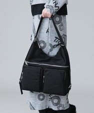 RG5AX01360 TRUNK HIROKO KOSHINO(ヒロココシノ) 【2WAY】スクエアデザインリュック ブラック