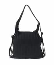 RG5ED11240 TRUNK HIROKO KOSHINO(ヒロココシノ) 【2WAY】ニットバッグ ブラック