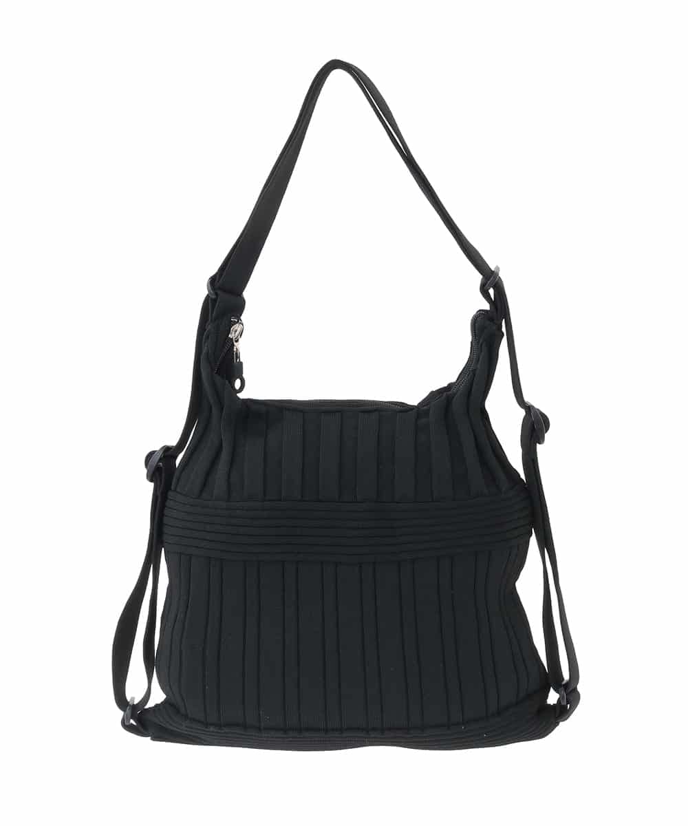 RG5ED11240 TRUNK HIROKO KOSHINO(ヒロココシノ) 【2WAY】ニットバッグ ブラック