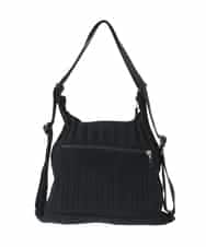 RG5ED11240 TRUNK HIROKO KOSHINO(ヒロココシノ) 【2WAY】ニットバッグ ブラック