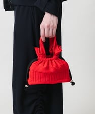 RG5ED12190 TRUNK HIROKO KOSHINO(ヒロココシノ) ミックスパターンミニニットバッグ レッド