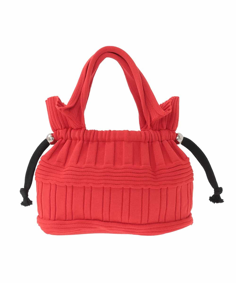 RG5ED12190 TRUNK HIROKO KOSHINO(ヒロココシノ) ミックスパターンミニニットバッグ レッド