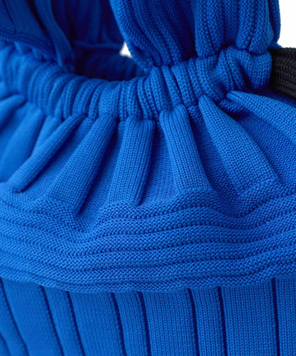 RG5ED12190 TRUNK HIROKO KOSHINO(ヒロココシノ) ミックスパターンミニニットバッグ ブルー