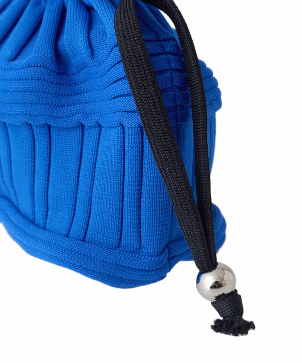 RG5ED12190 TRUNK HIROKO KOSHINO(ヒロココシノ) ミックスパターンミニニットバッグ ブルー