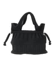 RG5ED12190 TRUNK HIROKO KOSHINO(ヒロココシノ) ミックスパターンミニニットバッグ ブラック