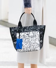 RG5FD01360 TRUNK HIROKO KOSHINO(ヒロココシノ) DOGプリントトートバッグ ブラック