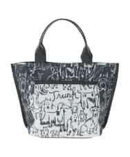 RG5FD01360 TRUNK HIROKO KOSHINO(ヒロココシノ) DOGプリントトートバッグ ブラック