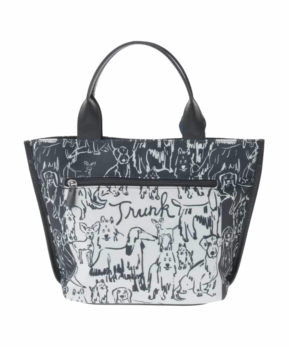 RG5FD01360 TRUNK HIROKO KOSHINO(ヒロココシノ) DOGプリントトートバッグ ブラック