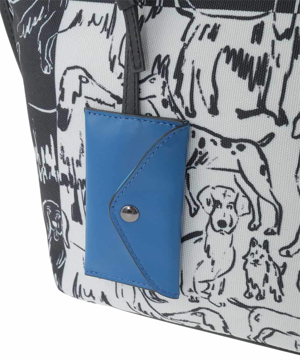 RG5FD01360 TRUNK HIROKO KOSHINO(ヒロココシノ) DOGプリントトートバッグ ブラック