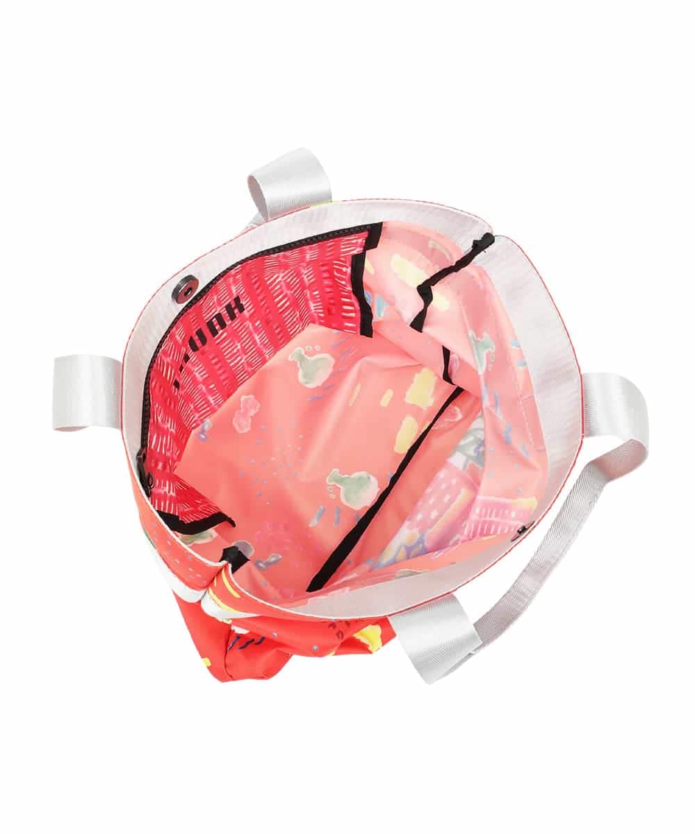 RG5GE01180 TRUNK HIROKO KOSHINO(ヒロココシノ) BEACHプリントエコトート オレンジ