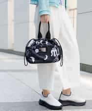 RG5HE01290 TRUNK HIROKO KOSHINO(ヒロココシノ) ルームプリントトートバッグ ブラック