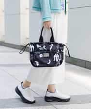 RG5HE01290 TRUNK HIROKO KOSHINO(ヒロココシノ) ルームプリントトートバッグ ブラック