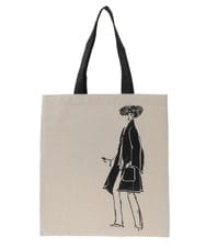 RG5HF01130 TRUNK HIROKO KOSHINO(ヒロココシノ) ファッションイラストリネン混トートバッグ レッド
