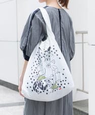 RG5IB01160 TRUNK HIROKO KOSHINO(ヒロココシノ) イラストプリントエコバッグ ホワイト