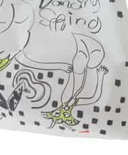 RG5IB01160 TRUNK HIROKO KOSHINO(ヒロココシノ) イラストプリントエコバッグ ホワイト