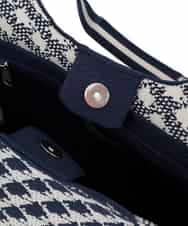 RG5IE01230 TRUNK HIROKO KOSHINO(ヒロココシノ) ジオメトリック柄ニットバッグ ネイビー