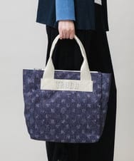 RG5JE01390 TRUNK HIROKO KOSHINO(ヒロココシノ) デニムプリントトートバッグ ネイビー