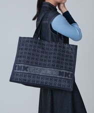 RG5JT11230 TRUNK HIROKO KOSHINO(ヒロココシノ) HKプリントスクエアトート ネイビー