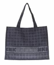 RG5JT11230 TRUNK HIROKO KOSHINO(ヒロココシノ) HKプリントスクエアトート ネイビー
