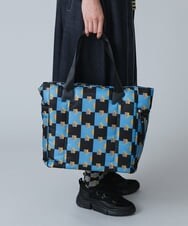 RG5JT12290 TRUNK HIROKO KOSHINO(ヒロココシノ) HKロゴプリントボンディングトートバッグ ライトブルー