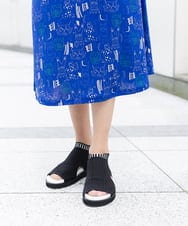 RG6GA01390 TRUNK HIROKO KOSHINO(ヒロココシノ) ボーダーニットサンダル ブラック