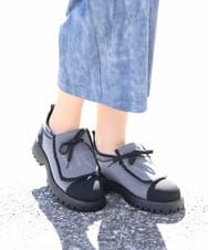RG6GS01390 TRUNK HIROKO KOSHINO(ヒロココシノ) ロゴアクセントニットシューズ ダークグレー