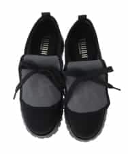 RG6GS01390 TRUNK HIROKO KOSHINO(ヒロココシノ) ロゴアクセントニットシューズ ダークグレー