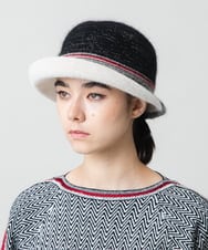 RG7AD01230 TRUNK HIROKO KOSHINO(ヒロココシノ) ラメボーダーニットハット/日本製 ブラック
