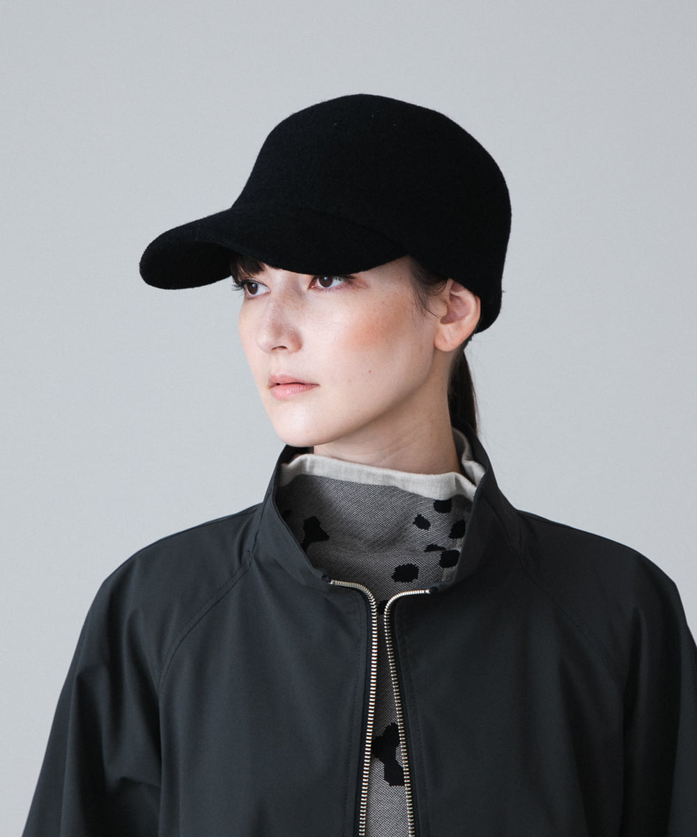 RG7AV01290 TRUNK HIROKO KOSHINO(ヒロココシノ) 【日本製】ウールフェルティングキャップ ブラック