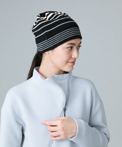 RG7AW01180 TRUNK HIROKO KOSHINO 【日本製/洗える】ボーダーニットリバーシブルキャップ