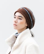 RG7CD01210 TRUNK HIROKO KOSHINO(ヒロココシノ) ボーダーニットベレー ベージュ