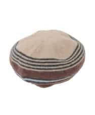 RG7CD01210 TRUNK HIROKO KOSHINO(ヒロココシノ) ボーダーニットベレー ベージュ