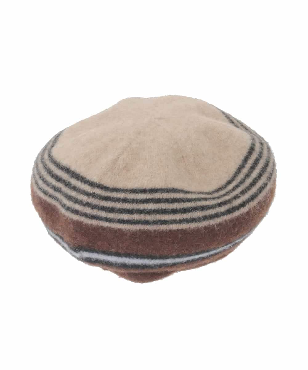 RG7CD01210 TRUNK HIROKO KOSHINO(ヒロココシノ) ボーダーニットベレー ベージュ