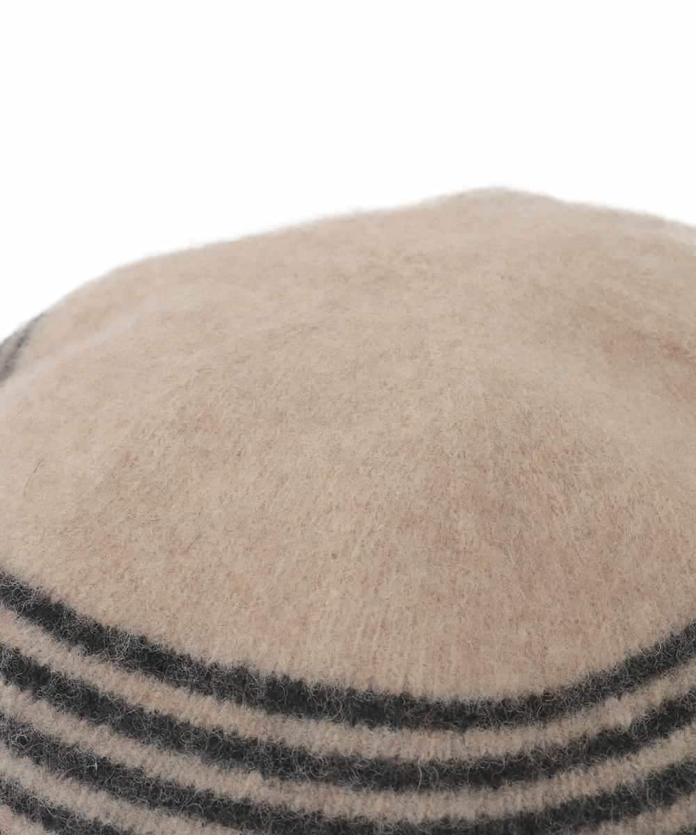 RG7CD01210 TRUNK HIROKO KOSHINO(ヒロココシノ) ボーダーニットベレー ベージュ