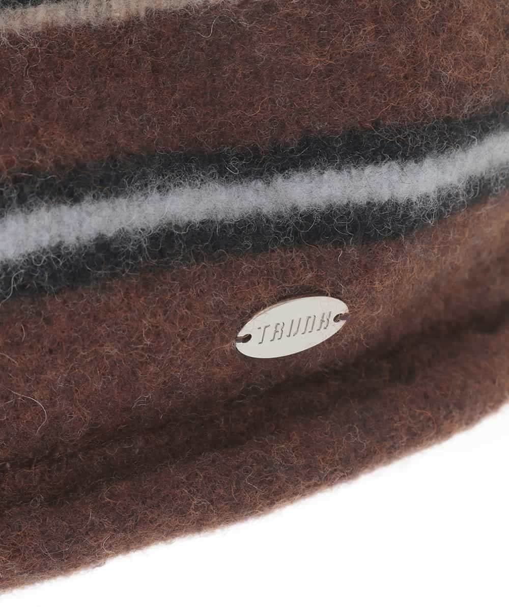 RG7CD01210 TRUNK HIROKO KOSHINO(ヒロココシノ) ボーダーニットベレー ベージュ