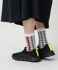 RG8AD01039 TRUNK HIROKO KOSHINO(ヒロココシノ) ジオメトリックジャカードソックス/日本製/洗濯機で洗える アイボリー