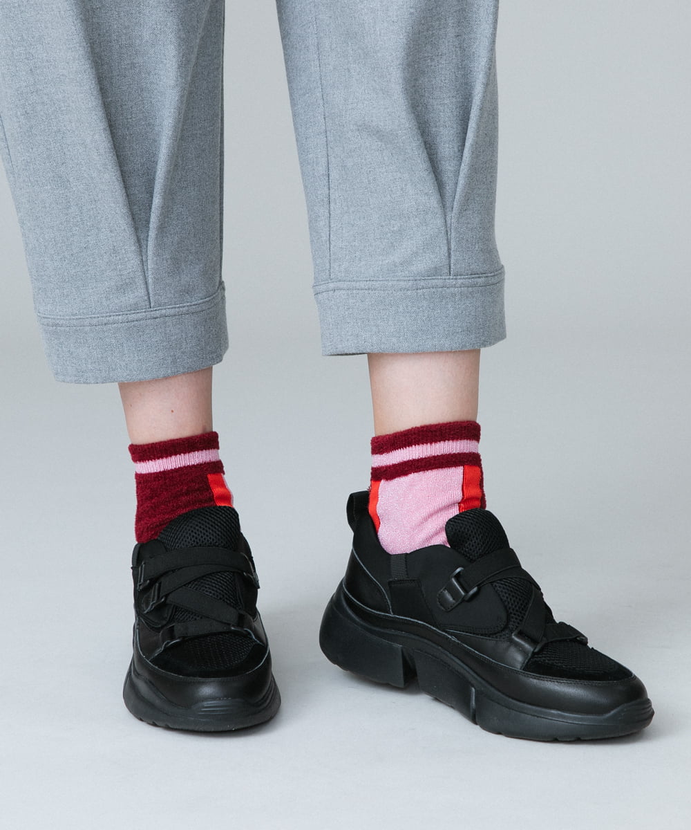RG8AW01038 TRUNK HIROKO KOSHINO(ヒロココシノ) 【日本製/洗濯機で洗える】モールショートソックス パープル