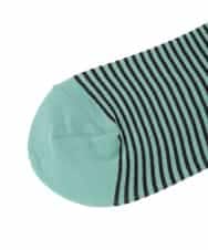 RG8ED01039 TRUNK HIROKO KOSHINO(ヒロココシノ) ロゴボーダージャカードソックス/日本製/洗濯機で洗える グリーン