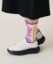 RG8FD01039 TRUNK HIROKO KOSHINO(ヒロココシノ) ファジーフラワージャカードソックス /日本製/洗濯機で洗える ピンク