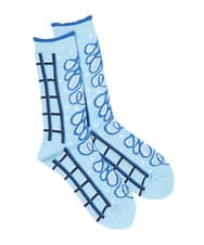 RG8FD01039 TRUNK HIROKO KOSHINO(ヒロココシノ) ファジーフラワージャカードソックス /日本製/洗濯機で洗える ライトブルー