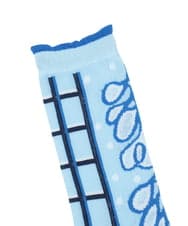 RG8FD01039 TRUNK HIROKO KOSHINO(ヒロココシノ) ファジーフラワージャカードソックス /日本製/洗濯機で洗える ライトブルー