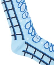 RG8FD01039 TRUNK HIROKO KOSHINO(ヒロココシノ) ファジーフラワージャカードソックス /日本製/洗濯機で洗える ライトブルー