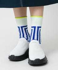 RG8GD01039 TRUNK HIROKO KOSHINO(ヒロココシノ) ストライプジャカードソックス ホワイト